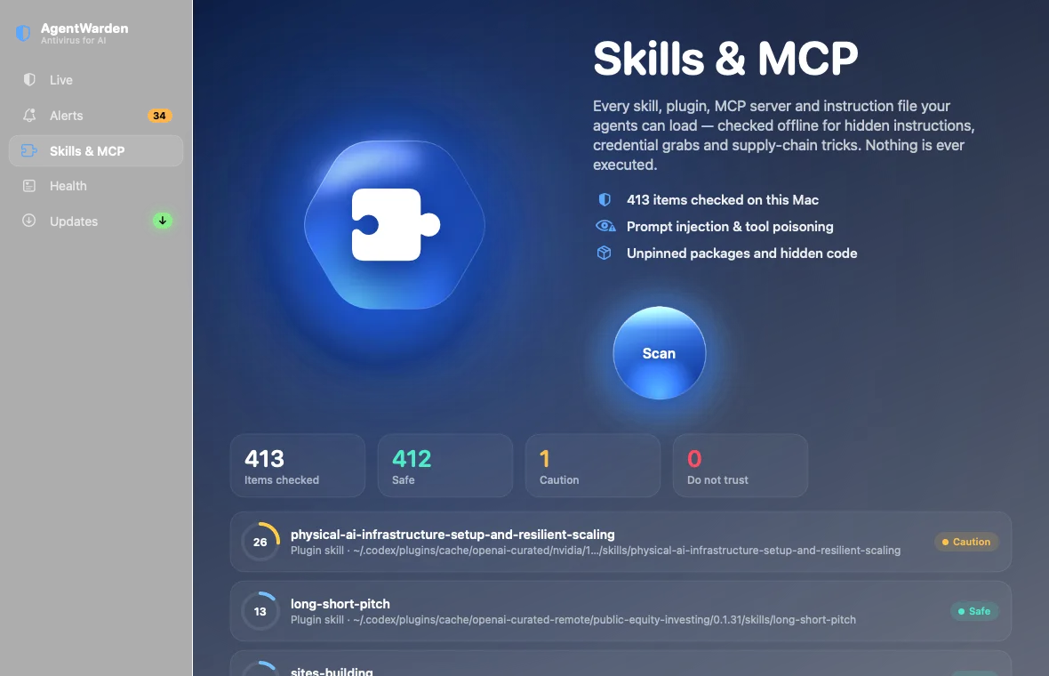 AgentWarden: Skills & MCP